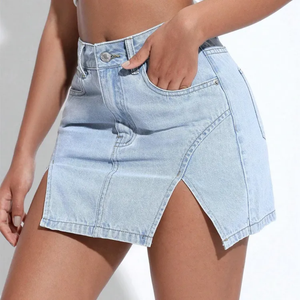Women's High-Waisted Straight Casual Washed Denim Shorts Breathable Cargo Wrap Button Autumn Vintage Eco-Friendly Comfortable - Product Image 5