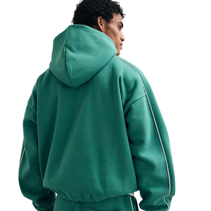 Men Fleece Pullover Hoodie Tracksuit Set Straight Leg <b>Trousers</b> Relaxed Fit Kangaroo Pocket Casual Winter Two Piece Lounge Outfit - Product Image 5