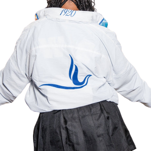 Chaqueta cortavientos reversible Zeta Phi Beta Sorority para mujer, azul, con letras griegas, ligera, talla estándar, con cremallera. - Product Image 4
