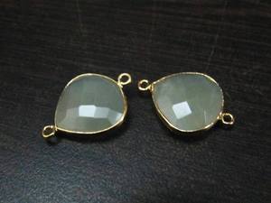 Connecteurs facettés en forme de cœur/poire en pierre de lune blanche naturelle, connecteurs à double boucle, taille 15 mm, breloques en pierres précieuses - Product Image 4