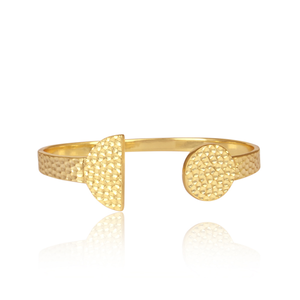 Nuevo Brazalete de Plata 925 Chapado en Oro Martillado, Moderno y Elegante, Hecho a Mano para Mujer - Product Image 1