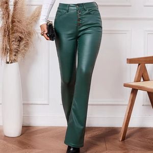 Pantalon en toile respirant pour femme, style streetwear, en cuir, longueur intégrale, vente en gros, haute qualité, tendance - Product Image 4