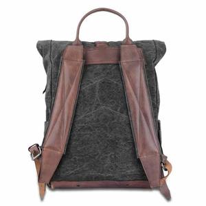 Genuine Leather Water Resistant Canvas <b>Backpack</b> <b>for</b> <b>Women</b> <b>Travel</b> School Laptop Wholesale Private Label Factory Supply LCB-0032 - Product Image 3