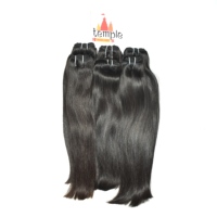 Extensions de cheveux humains indiens en gros, qualité Remy, cuticules alignées, double trame, coupe droite authentique, 100g