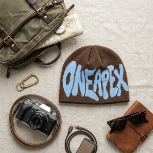 Custom Brown Knit Beanie Hat Blue Custom Logo Ribbed <b>Winter</b> <b>Cap</b> Unisex Streetwear Fashion Headwear Wholesale OEM Manufacturer - Product Image 6