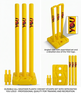 Stumps de Críquet de Plástico PVC Duradero con Base y Varillas, Portátiles para Entrenamiento de Críquet al Aire Libre - Product Image 1