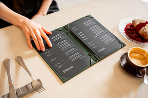 Porte-menu de restaurant personnalisé en cuir véritable de luxe, imperméable, robuste et résistant ALM-0051 - Product Image 3