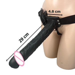11 inch <b>Vibrating</b> Hollow strap-ons Wearable dildo Sex extended wear toy Penis sex toy For Men For Women - Product Image 2