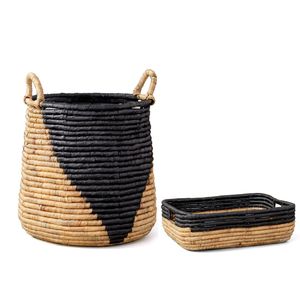 LOOP TONE Large <b>Wicker</b> Laundry <b>Basket</b> Water Hyacinth Cotton <b>Basket</b> Living Room Décor Bathroom Hamper Storage - Product Image 5