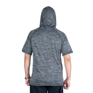Sudadera con Capucha de Manga Corta para Hombre, Corte Regular, Tejido de Poliéster de Secado Rápido, Color Sólido, Estilo Casual de Verano - Product Image 3