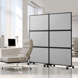 Divisorio per Ufficio a 2 Pannelli Autoportante, Parete Divisoria Ignifuga per la Privacy e la Riduzione del Rumore - Product Image 1