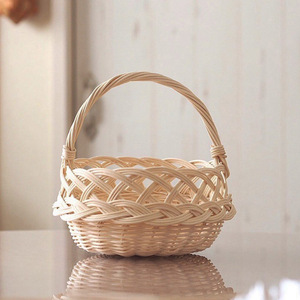 Panier cadeau en bois pour pique-niques et fêtes, paniers en rotin en gros, accessoires pour demoiselles d'honneur - Product Image 3