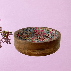 Tazón para Servir con Diseño Floral, Nuevo Lanzamiento, Tazón de Madera con Estampado Esmaltado, Tazón de Madera Esmaltada Hecho a Mano de Alta Calidad, Exportador Mayorista - Product Image 6