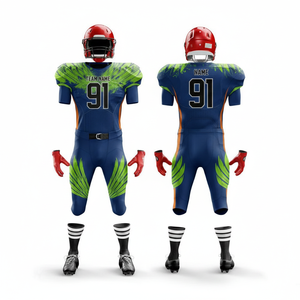 Conjunto de Camiseta y Pantalones Cortos de Fútbol Americano Estampados, Cómodos, Transpirables, Uniformes Unisex, Venta al Por Mayor - Product Image 1