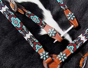 Bridon Western en PVC aspect cuir mat avec ferrures en laiton au meilleur prix - Product Image 3