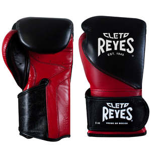 Guantes de Boxeo Profesionales RTS Cleto Reyes Rojos/Negros, Guantes de Entrenamiento de Cuero Genuino con Cierre de Gancho y Bucle - Product Image 1