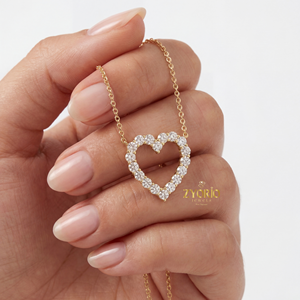 Collar con Colgante de Diamante Cultivado en Laboratorio en Forma de Corazón, Cadena de Oro de Plata de Ley 925, Collar de Amor para Mujer, Joyería de Regalo Romántico - Product Image 1