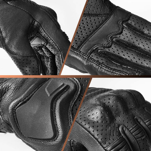 Gants de moto en cuir perforé de qualité supérieure, respirants et protecteurs pour la course - Product Image 6