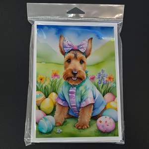 Lunatique Welsh Terrier Chasse aux œufs de Pâques A7 Cartes de vœux Lot de 8 cartes vierges avec enveloppes Taille 5x7 - Product Image 3
