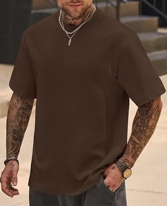 T-shirt de sport OEM surdimensionné en coton élastique et spandex, uni, pour entraînement, coupe ample, personnalisé, pour hommes, fitness, musculation, coupe ajustée, anti-plis - Product Image 6