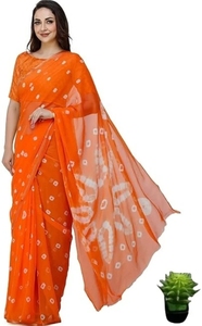 Sari de chifón estampado KV con diseño Bandhani - Product Image 4