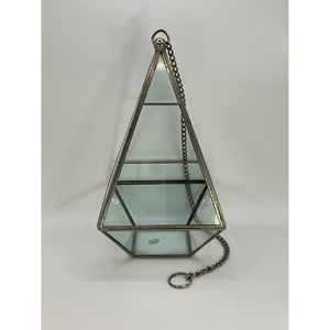 Terrarium mural moderne en métal et verre avec cadre finition noir brillant, haute qualité, pour décoration de table à la maison - Product Image 6