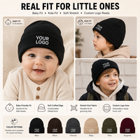 Gorro de punto personalizado con logo de oso bordado, cálido para invierno, con dobladillo, unisex para hombre, mujer y niño, gorro de esquí.