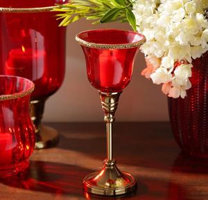 <b>Red</b> Gold Modern Metal lamp for home decor - Product Image 1