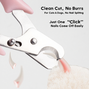 กรรไกรตัดเล็บสัตว์เลี้ยงสแตนเลสสำหรับแมวและสุนัข พร้อมด้ามจับ PP ฝาครอบนิรภัย ใบมีดรูปวงรี อุปกรณ์กรูมมิ่ง - Product Image 5
