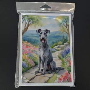 Scottish Deerhound Whimsical A7 Tamaño 5x7 Tarjetas de notas en blanco Paquete de 8 con sobres Spring Path Tarjetas de felicitación - Product Image 3