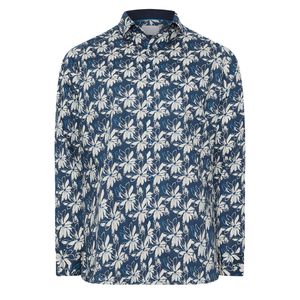 Mens Floral Print Long Sleeve <b>Shirt</b> Regular Fit Cotton Casual <b>Resort</b> Wear Lightweight Beach Style Top - Product Image 3