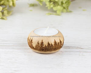 Elegante soporte de luz de té de bambú con acabado natural perfecto para la decoración del espacio de vida y meditación ecológica - Product Image 4