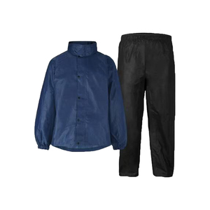 Factory Price Unisex Blue Waterproof Polyester Rain Suit Full Sleeve All Seasons Outdoor Wear Safety Rain Coat Wholesale - Product Image 1