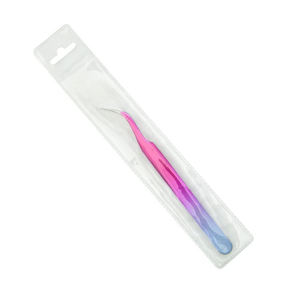 Pinzas para Pestañas de Grado Quirúrgico, Recubiertas de Papel de Color, Punta Curva y Puntiaguda, Acero Alemán - Product Image 4