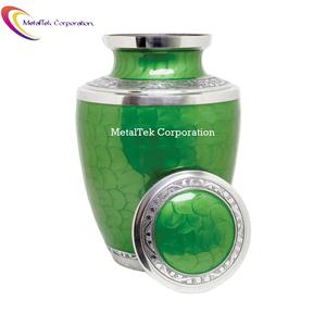 Green Large Cremation Urn For Adult Memorial Keepsake Ashes American Style Wholesale Funeral <b>Supplies</b> Decorative Urns Supplier - Product Image 3