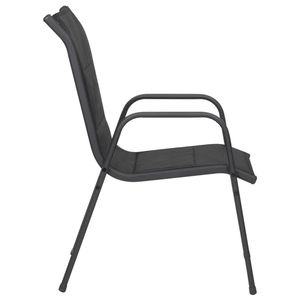 Juego de 4 Sillas de Jardín de Acero con Recubrimiento en Polvo Negro y Antracita - Product Image 5