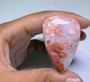 Cabochon en Agate Coton Naturel de Haute Qualité, Pierre Précieuse en Vrac pour la Fabrication de Bijoux - Product Image 4