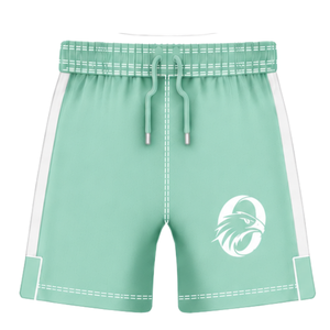 Conjunto de Uniforme de Rugby Verde Menta y Blanco de Manga Corta, Jersey de Rugby a Rayas con Cuello Redondo, Pantalones Cortos con Cordón, Ropa Deportiva para Entrenamiento - Product Image 4