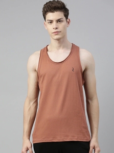 Men's Solid Color Cotton Tank Top O-Neck Sleeveless Casual Breathable Workout Wear - Product Image 2