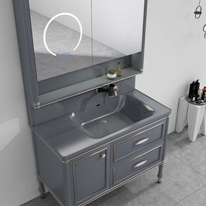 PANOON 25C1 Armoire de salle de bain résistante à l'eau avec lavabo en pierre et miroir intelligent Design moderne pour chambre à coucher et entrepôt - Product Image 6