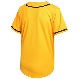 Camiseta de Béisbol Amarilla de Manga Corta con Cuello en V y Botones, Unisex, Absorbente de Humedad, Ropa Deportiva de Poliéster, Talla Adulto S - Product Image 2