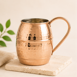 Vente en gros de tasses à Moscow Mule en cuivre pur, finition martelée artisanale, tasses à bière en cuivre massif avec logo personnalisable - Product Image 6
