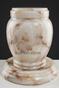 Handmade Polished Onyx Marble Eco-Friendly Cremation Urn for Human Ashes-Wholesale Funeral Supplies - Product Image 4
