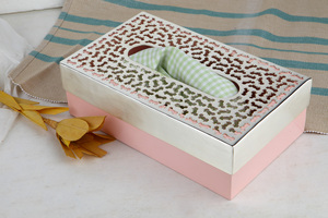 Porte-serviettes en jali plaqué argent - Product Image 1