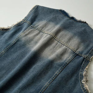 Chaleco Vaquero Vintage para Hombre, Chaqueta sin Mangas, Transpirable, con Botones, Bolsillos Grandes, Cierre de Cremallera, Prenda Exterior de Algodón, Estilo Casual Biker - Product Image 4