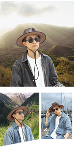 Hot Sales Wholesale Custom High Quality Children's Black Brown Real Leather Cowboy <b>Hat</b> - Product Image 6
