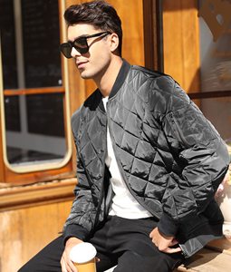 DENMIN APPARELS Classic <b>Men's</b> Lightweight Windproof Hooded Bomber Jacket with Fleece Lining <b>Ribbed</b> Trim for Winter Everyday Wear - Product Image 4
