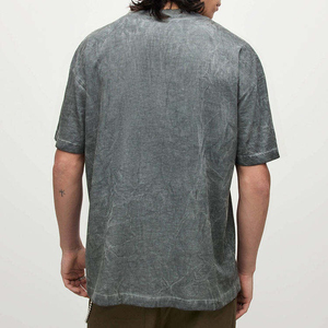T-shirt en coton épais pour homme, haute qualité, logo personnalisé, design vierge, coupe oversize, épaules tombantes, col rond côtelé - Product Image 4