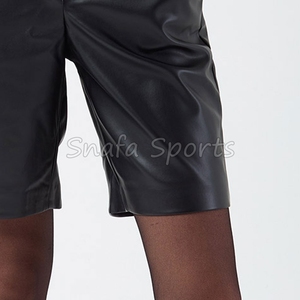 High Quality Women's Genuine Cowhide Leather Breathable Windproof Eco-Friendly OEM Custom Pockets Streetwear Outdoor Shorts - Product Image 5