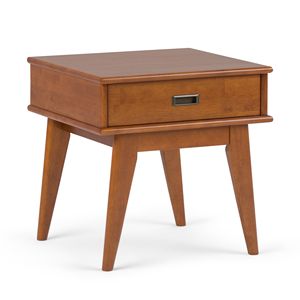 Tavolino da salotto Draper in teak marrone stile Mid-Century, elegante comodino - Product Image 1